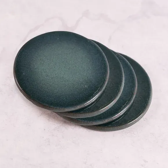 4-Piece Coaster Set - Blue, Stoneware image