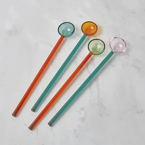 4-Piece Drink Stirrer Set - Multicolor, Glass image
