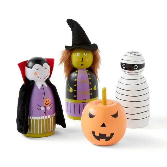 4-Piece Halloween Character Set - Multicolor, Wood