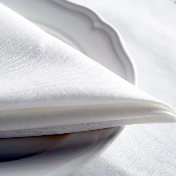 4-Piece Napkin Set - White, Linen Blend image