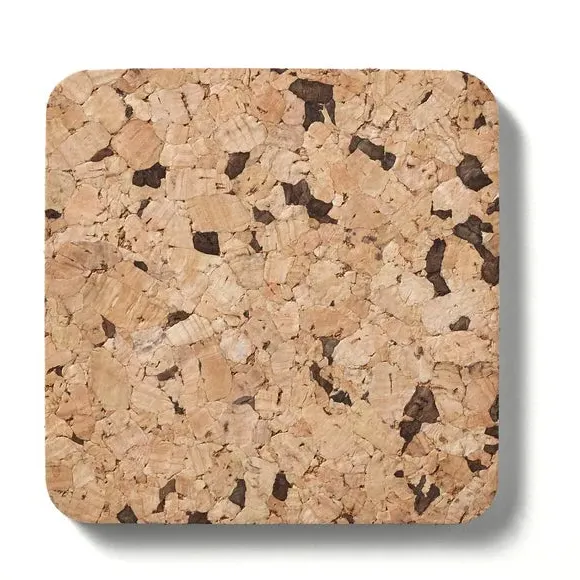 4-Piece Square Coaster Set - Natural, Cork