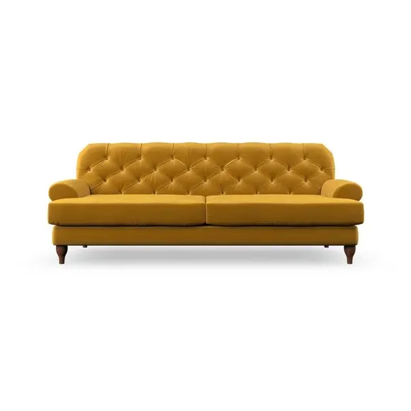 4-Seater Chesterfield Sofa - Amber, Velvet