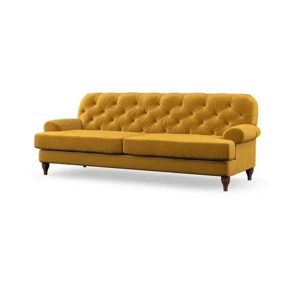 4-Seater Chesterfield Sofa - Amber, Velvet