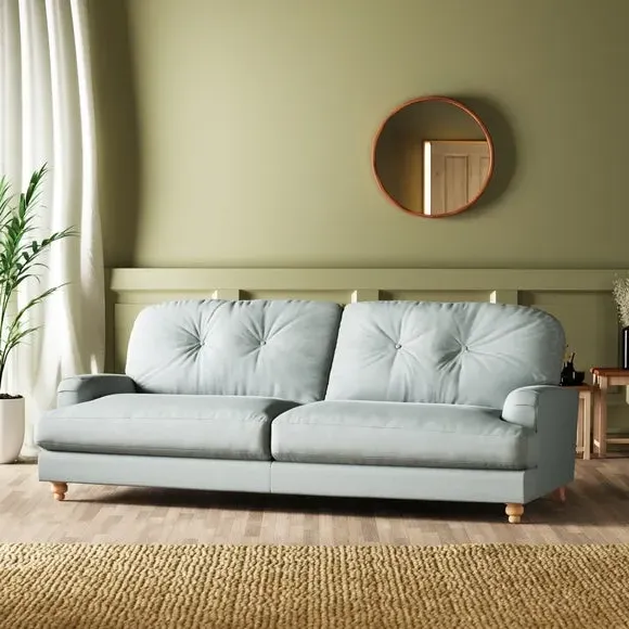 4-Seater Chesterfield Sofa - Blue, Velvet