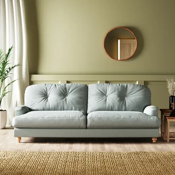 4-Seater Chesterfield Sofa - Blue, Velvet image
