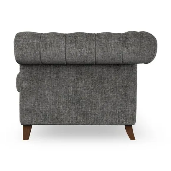 4-Seater Chesterfield Sofa - Charcoal, Chenille