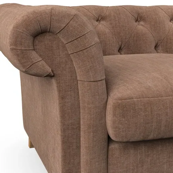 4-Seater Chesterfield Sofa - Clay, Chenille