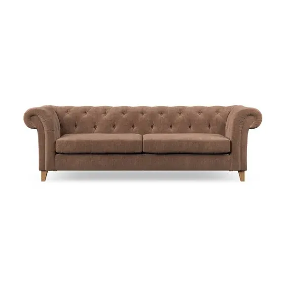 4-Seater Chesterfield Sofa - Clay, Chenille
