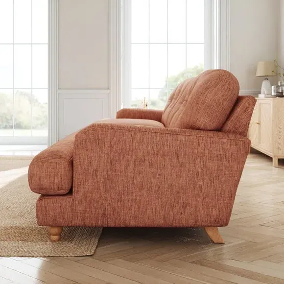 4-Seater Chesterfield Sofa - Clay, Faux Linen