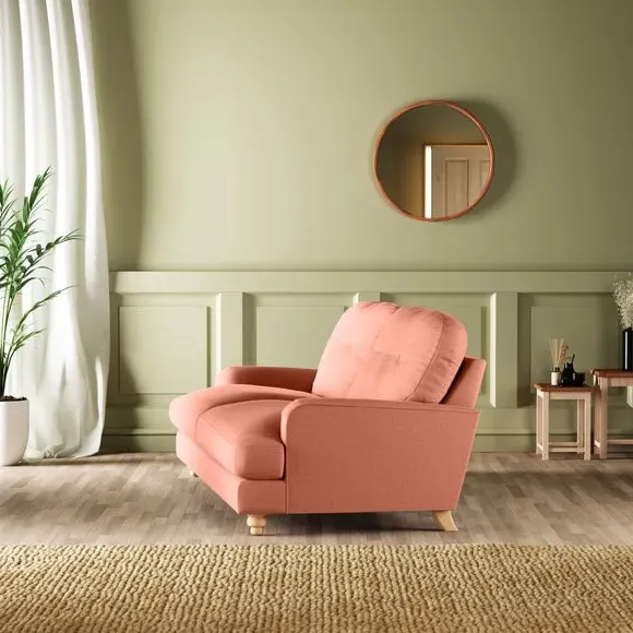 4-Seater Chesterfield Sofa - Coral, Velvet