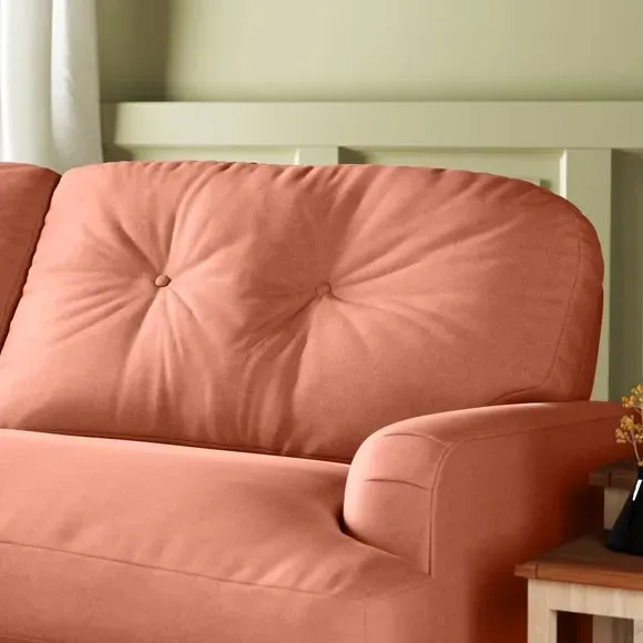 4-Seater Chesterfield Sofa - Coral, Velvet