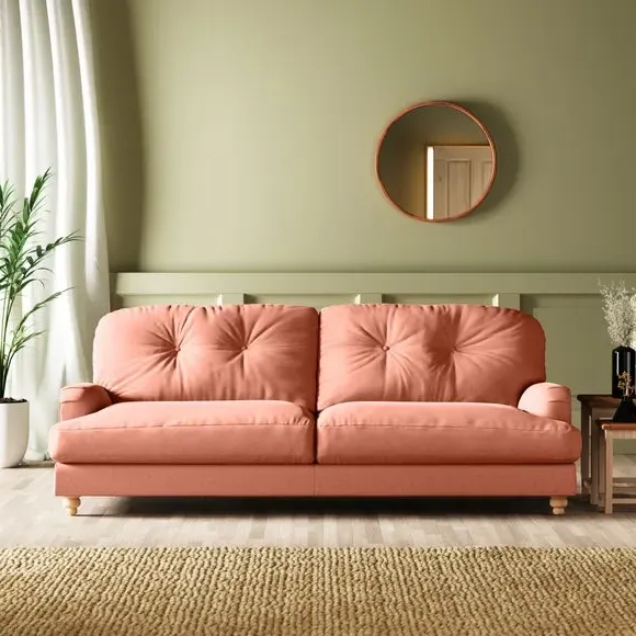 4-Seater Chesterfield Sofa - Coral, Velvet