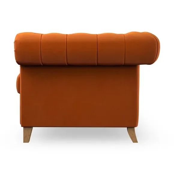 4-Seater Chesterfield Sofa - Ginger, Velvet