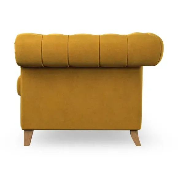4-Seater Chesterfield Sofa - Gold, Velvet