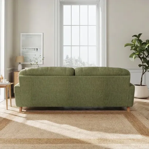 4-Seater Chesterfield Sofa - Green, Faux Linen