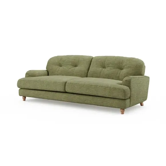 4-Seater Chesterfield Sofa - Green, Faux Linen
