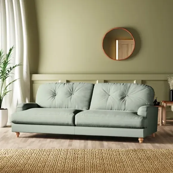 4-Seater Chesterfield Sofa - Green, Velvet