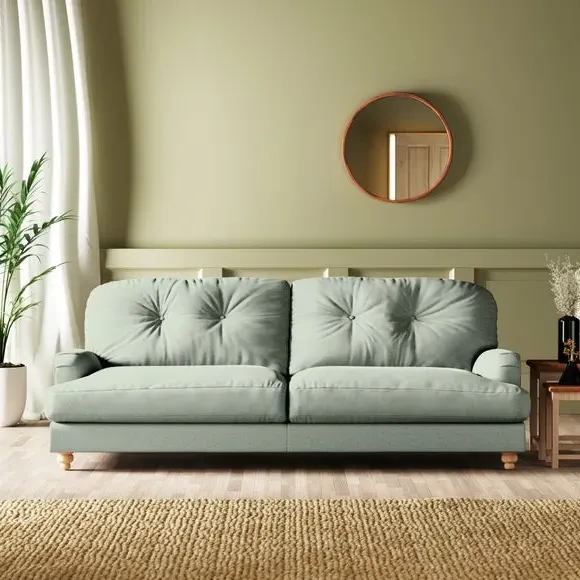 4-Seater Chesterfield Sofa - Green, Velvet