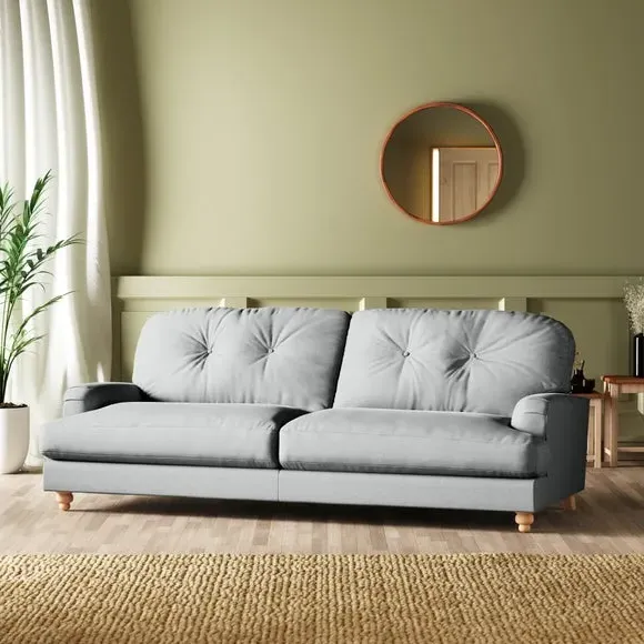 4-Seater Chesterfield Sofa - Grey, Velvet