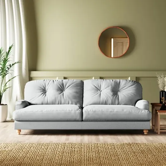 4-Seater Chesterfield Sofa - Grey, Velvet