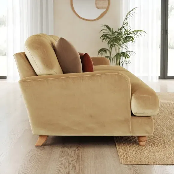 4-Seater Chesterfield Sofa - Honey, Velvet