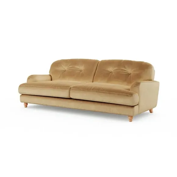 4-Seater Chesterfield Sofa - Honey, Velvet