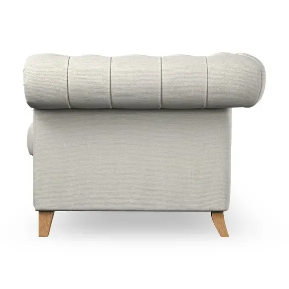 4-Seater Chesterfield Sofa - Ivory, Fabric