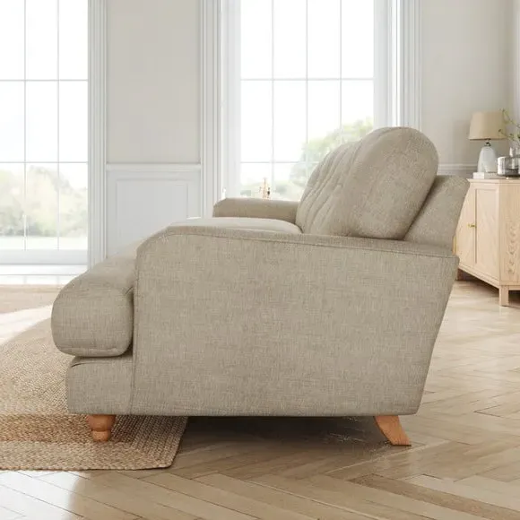 4-Seater Chesterfield Sofa - Mole, Faux Linen