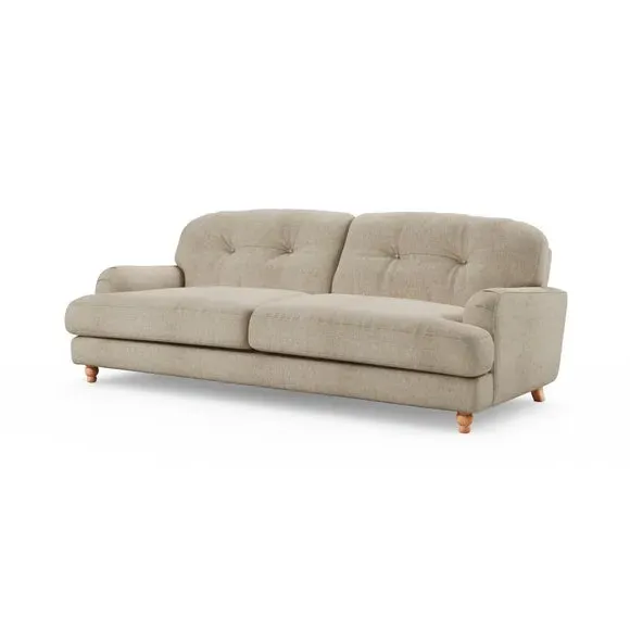 4-Seater Chesterfield Sofa - Mole, Faux Linen
