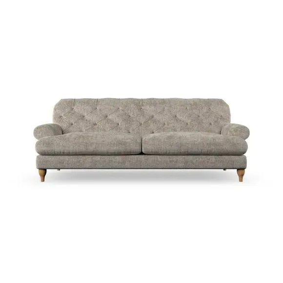 4-Seater Chesterfield Sofa - Mushroom, Chenille