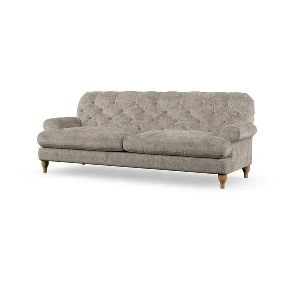 4-Seater Chesterfield Sofa - Mushroom, Chenille