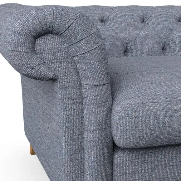 4-Seater Chesterfield Sofa - Navy, Fabric