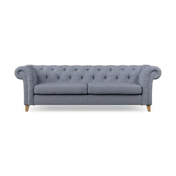 4-Seater Chesterfield Sofa - Navy, Fabric