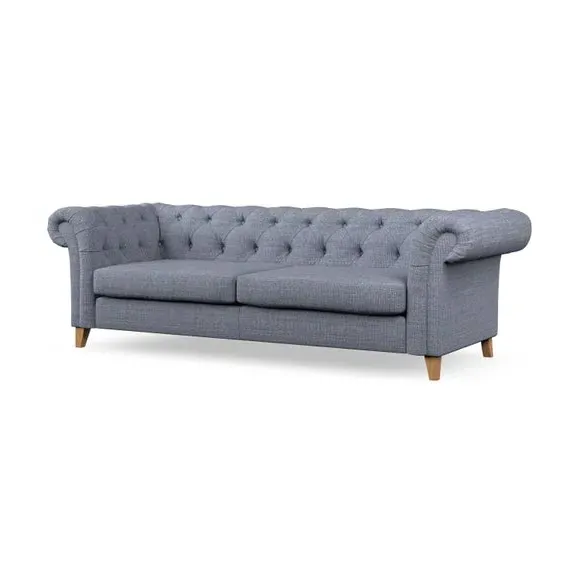 4-Seater Chesterfield Sofa - Navy, Fabric
