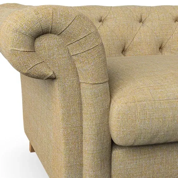 4-Seater Chesterfield Sofa - Ochre, Fabric