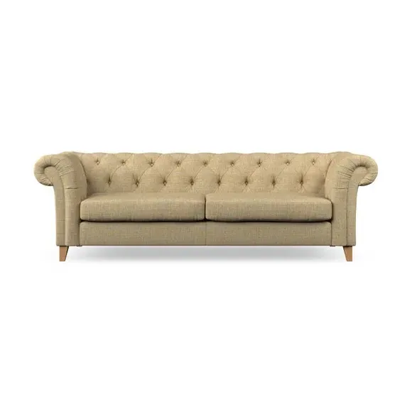4-Seater Chesterfield Sofa - Ochre, Fabric