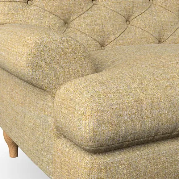 4-Seater Chesterfield Sofa - Ochre, Tonal Weave