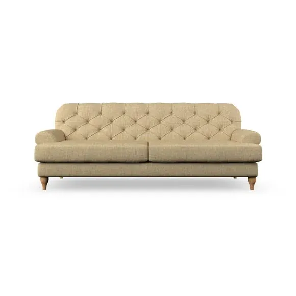 4-Seater Chesterfield Sofa - Ochre, Tonal Weave