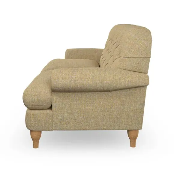 4-Seater Chesterfield Sofa - Ochre, Tonal Weave