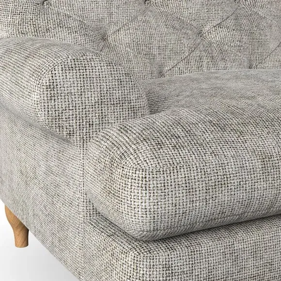 4-Seater Chesterfield Sofa - Silver, Chenille