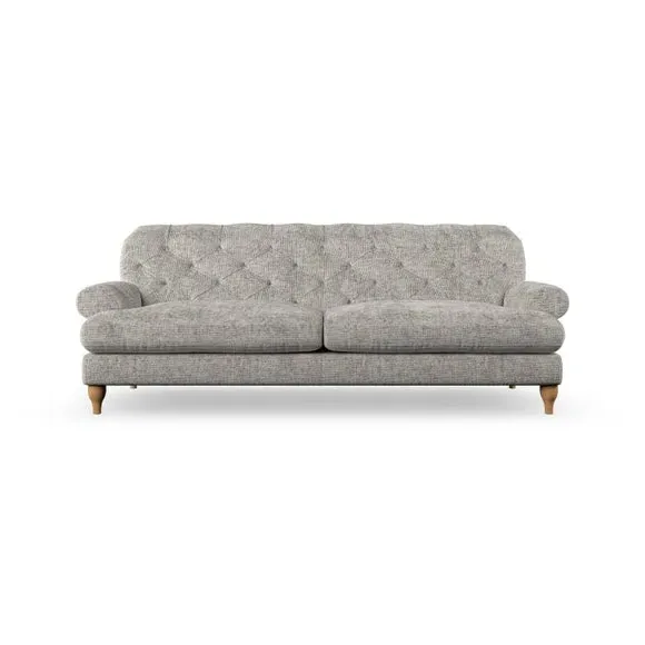 4-Seater Chesterfield Sofa - Silver, Chenille