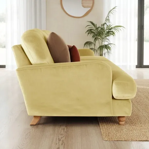 4-Seater Chesterfield Sofa - Yellow, Velvet