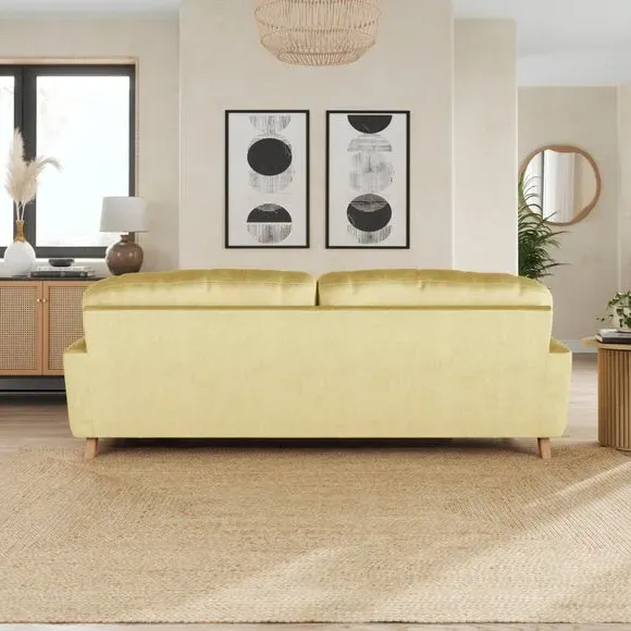 4-Seater Chesterfield Sofa - Yellow, Velvet
