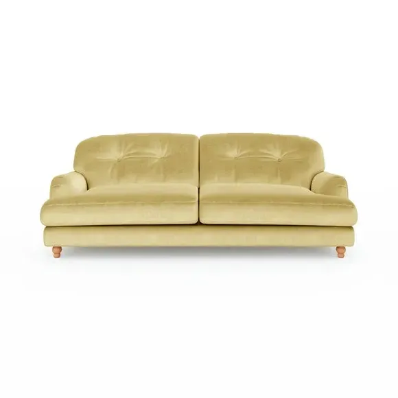4-Seater Chesterfield Sofa - Yellow, Velvet