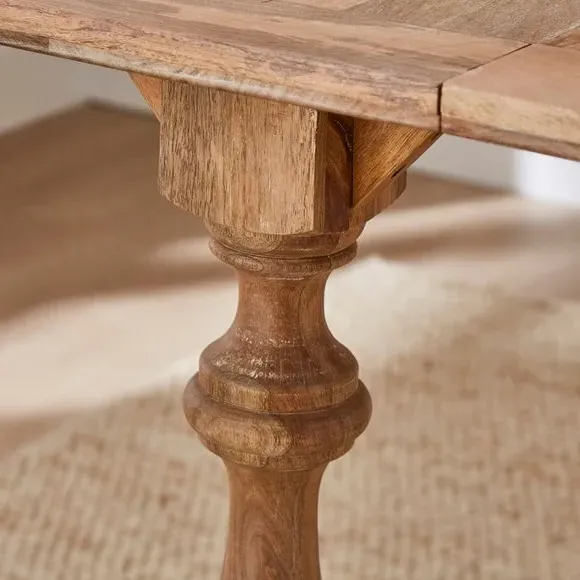 4-Seater Console Dining Table - Whitewashed, Mango Wood