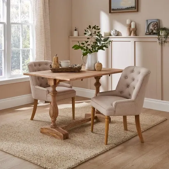 4-Seater Console Dining Table - Whitewashed, Mango Wood image