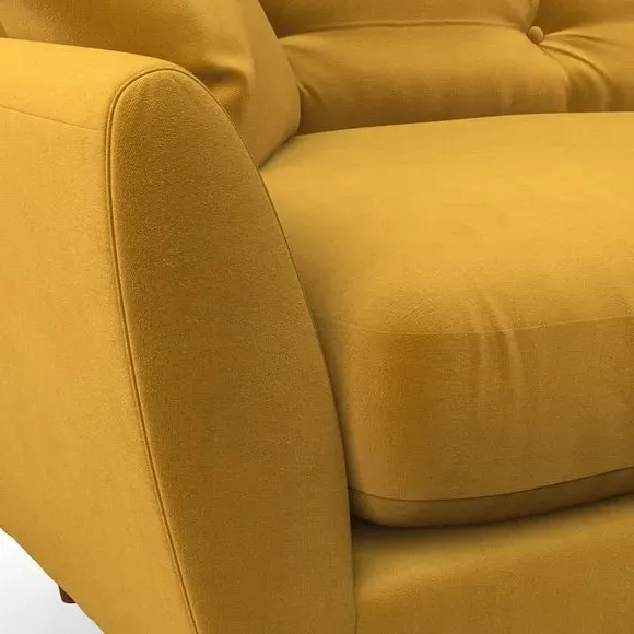 4-Seater Corner Chaise Sofa - Amber Gold, Velvet