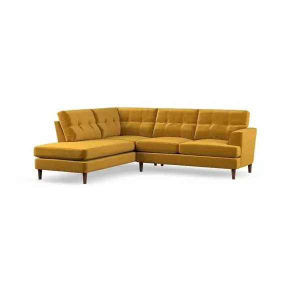 4-Seater Corner Chaise Sofa - Amber, Velvet