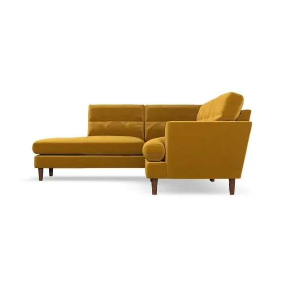 4-Seater Corner Chaise Sofa - Amber, Velvet