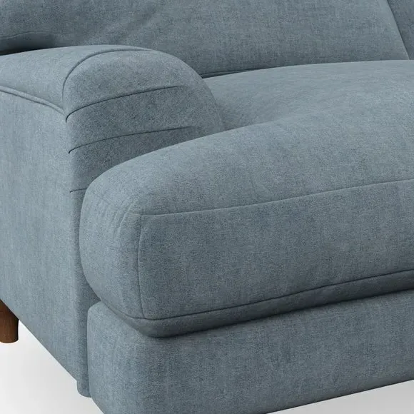 4-Seater Corner Chaise Sofa - Aqua, Chenille